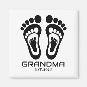 Neue Oma Baby Fußabdrücke Gründungsdatum Magnet