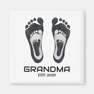 Neue Oma Baby Fußabdrücke Gründungsdatum Magnet