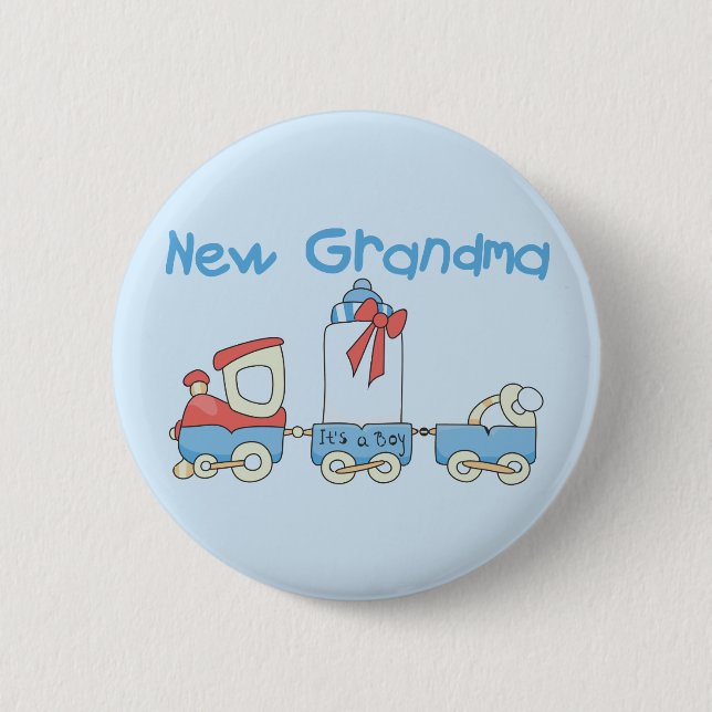 Neue Oma der Boy-Train Tshirts und Geschenke Button (Vorderseite)