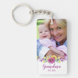 Neue Oma Elegante Blume| Foto Schlüsselanhänger