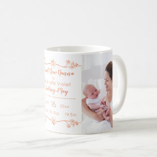 Neue Oma-Fotos & Geburtsstatistiken - Orange und W Kaffeetasse