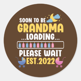 Neue Oma Funny Pregnancy Ankündigung bald auf Runder Aufkleber