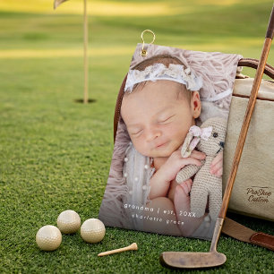 Neue Oma Jahr Gegründet Baby-Foto Golfhandtuch