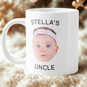 Neue Onkel-Geschenke-Tasse, Custom Baby-Face-Foto- Jumbo-Tasse
