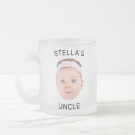 Neue Onkel-Geschenke-Tasse, Custom Baby-Face-Foto- Mattglastasse