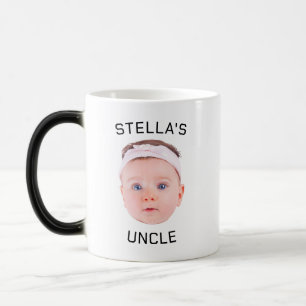 Neue Onkel-Geschenke-Tasse, Custom Baby-Face-Foto- Verwandlungstasse