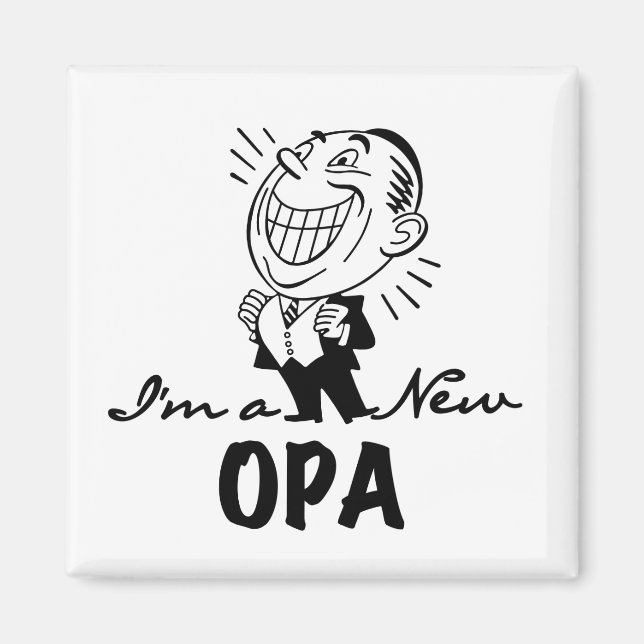 Neue Opa-T - Shirt und Geschenke lächeln Magnet (Vorne)
