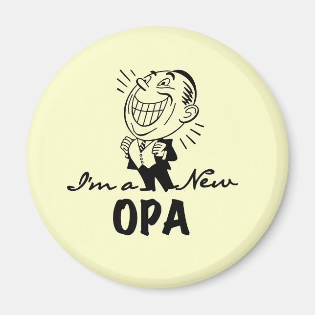 Neue Opa-T - Shirt und Geschenke lächeln Magnet (Vorne)