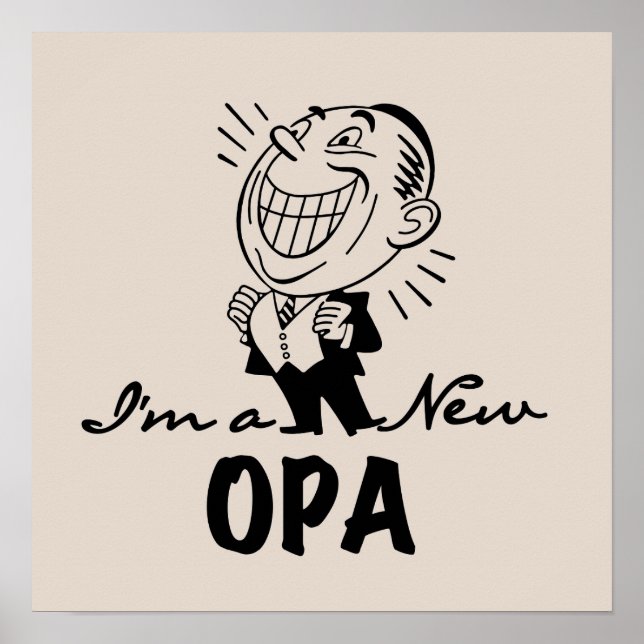 Neue Opa-T - Shirt und Geschenke lächeln Poster (Vorne)