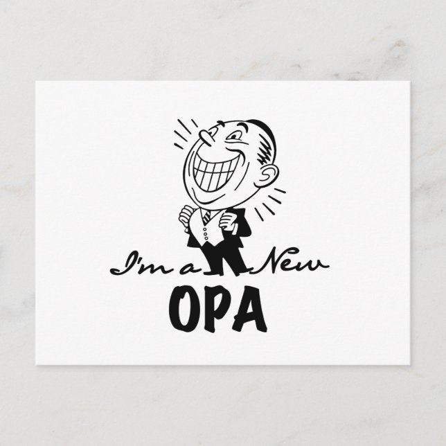 Neue Opa-T - Shirt und Geschenke lächeln Postkarte (Vorderseite)