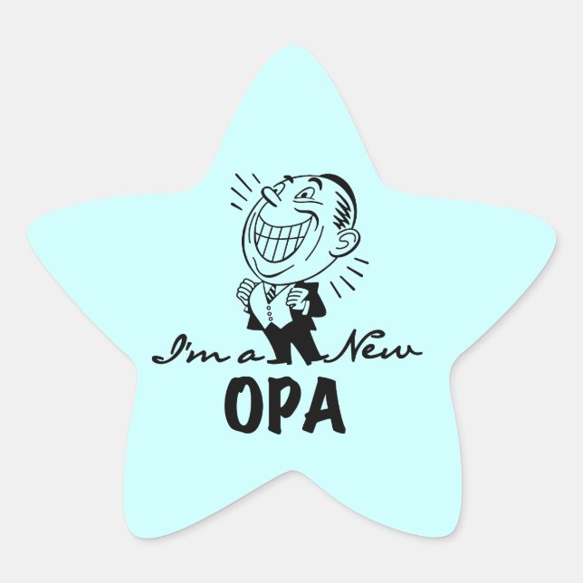 Neue Opa-T - Shirt und Geschenke lächeln Stern-Aufkleber (Vorderseite)