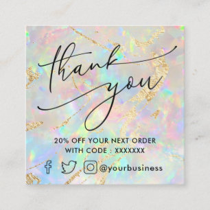 neue Opal Dankeschön Rabattkarte Quadratische Visitenkarte