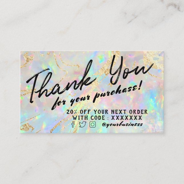 neue Opal-Discount-Karte Visitenkarte (Vorderseite)