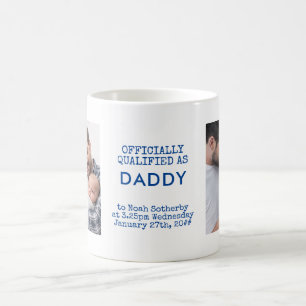 Neue Papa 2 Custom Baby Fotos und Geburtsstunde Kaffeetasse