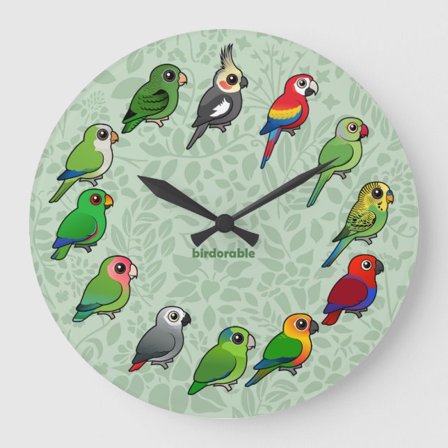 Neue Parrot-Uhr Große Wanduhr (Vorderseite)