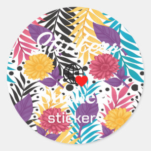 Neue personalisierbare Text-Logo-Aufkleber Runder Aufkleber