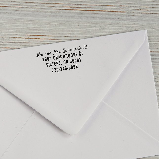 Neue Personalisierte Rücksendeadresse Permastempel (Newlyweds Name and Return Address Rubber Stamp)
