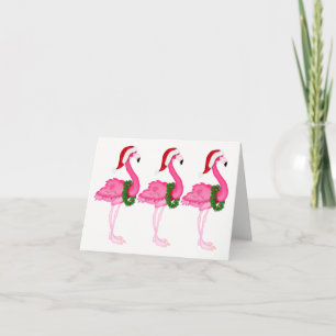 Neue Pink Flamingo Weihnachtskarte Feiertagskarte
