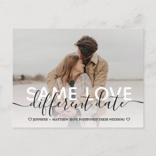 Neue Plan einfache Typografie Hochzeit ändern das  Ankündigungspostkarte