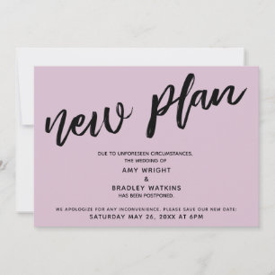 Neue Planung Aufgeschobene Hochzeit Hell Mauve Ros Einladung