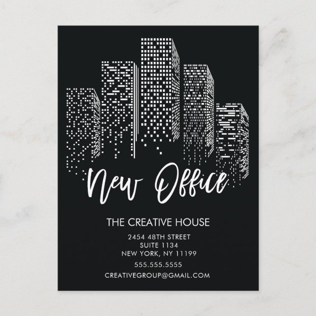 Neue Postkarte für die Ankündigung eines Wechsels  (Vorderseite)