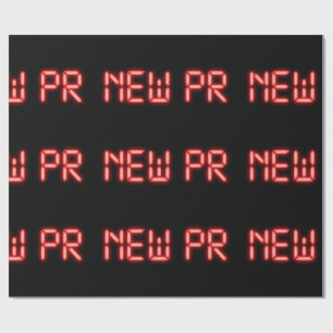 Neue PR Lauf-Meilenstein rote Neon-Digital-Effekt Geschenkpapier