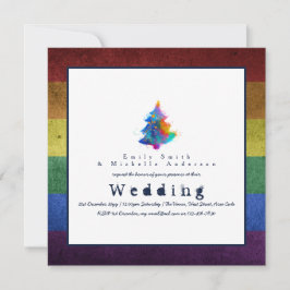 NEUE Rainbow Christmas Tree LGBT Pride Gay Wedding Einladung