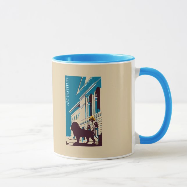 Neue Retro Kunstinstitut Chicago-Werbung Tasse (Rechts)