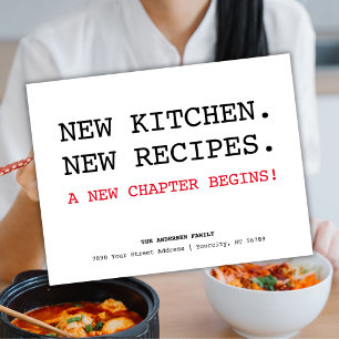 Neue Rezepte Küche Foodie Wir Sind Umgezogen Ankündigungspostkarte