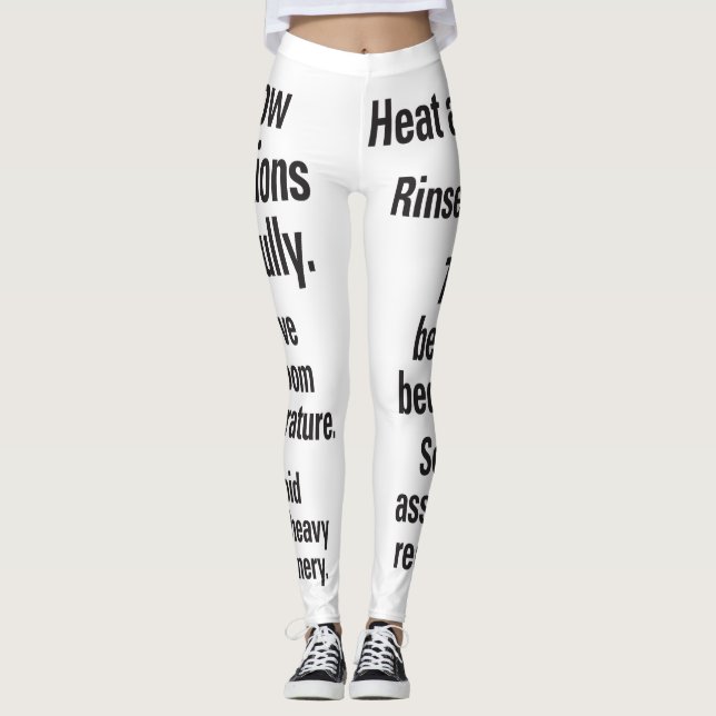 Neue Richtungen Schwarzer Text Leggings (Vorderseite)