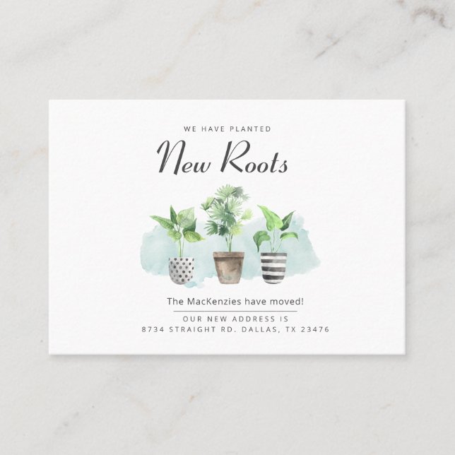 Neue Roots-Änderung der Ankündigung zur Adressumse (Vorderseite)