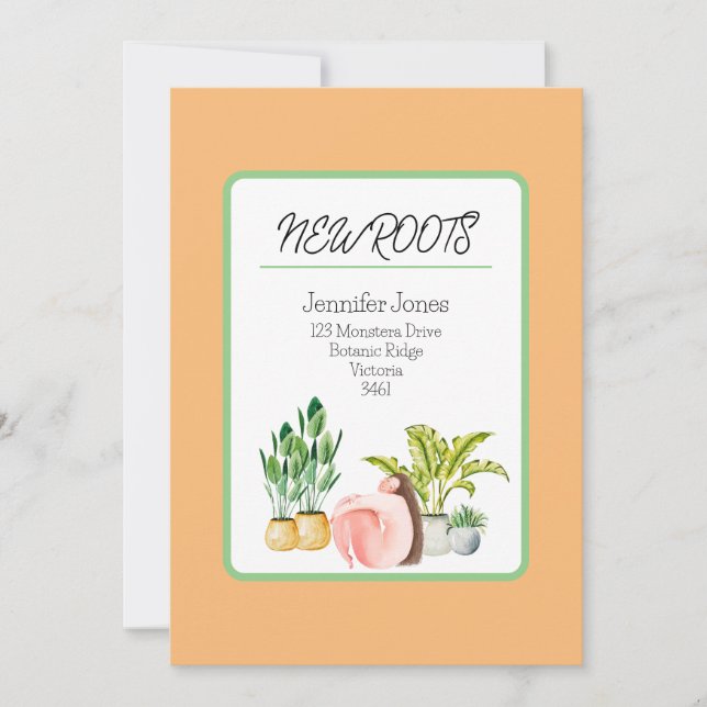 Neue Roots/Moving Announcement Card Ankündigung (Vorderseite)