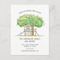 Neue Roots Treehouse Moving Announction Post Card