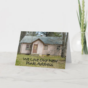 Neue rosa Adresse - Funny Change of Address Card Ankündigung