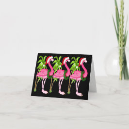 Neue rosa Flamingo-Weihnachtskarten Feiertagskarte
