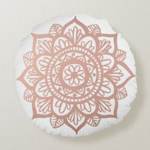 Neue Rose Gold Mandala Rundpilz Rundes Kissen