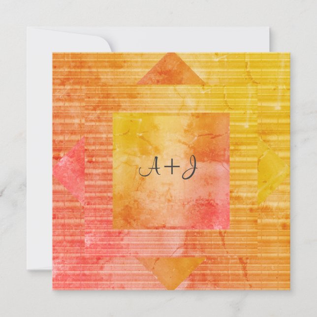 NEUE RUSTISCH GELBE ORANGE WEDING INVITATION EINLADUNG (Vorderseite)