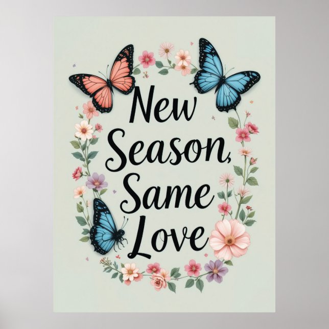 Neue Saison Liebe Schmetterling Blumenmuseum Poster (Vorne)