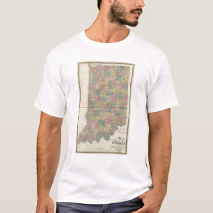 Neue Schnitt- und Gemeindekarte von Indiana T-Shirt