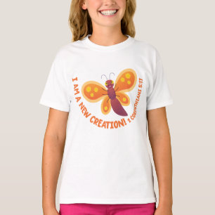Neue Schöpfung süßer Schmetterling Cartoon Bibelve T-Shirt