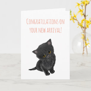 Neue schwarze Kitten Gratulationskarte für ein paa Karte