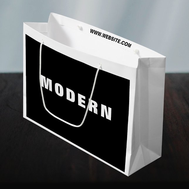 Neue Schwarze Unternehmen Minimalistisch Große Geschenktüte (Von Creator hochgeladen)
