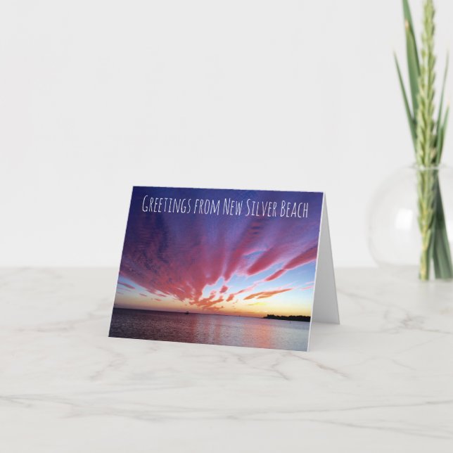 Neue Silver Beach Blank Notecards Karte (Vorderseite)