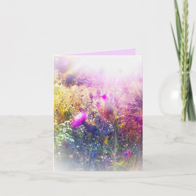 NEUE SONNE AUF THISTISTEN KLEINE GREETKARTE KARTE (Vorderseite)