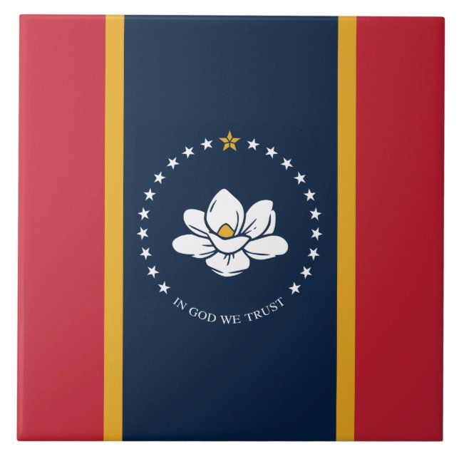 Neue Staatsflagge in Mississipi Fliese (Vorderseite)