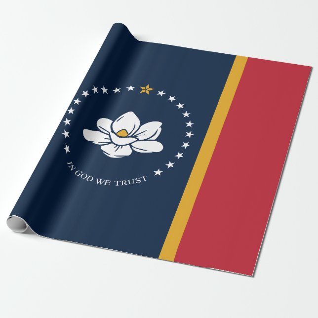 Neue Staatsflagge in Mississipi Geschenkpapier (Ungerollt)