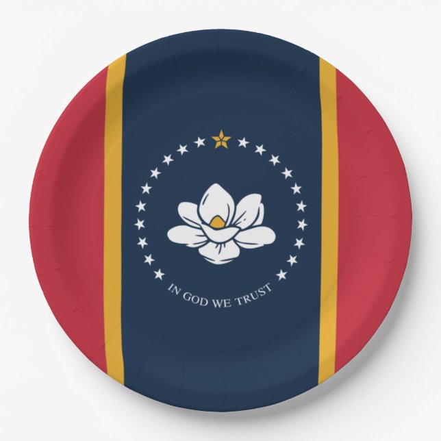Neue Staatsflagge in Mississipi Pappteller (Vorderseite)