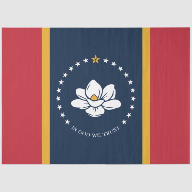 Neue Staatsflagge in Mississipi Seidenpapier (Vorderseite)