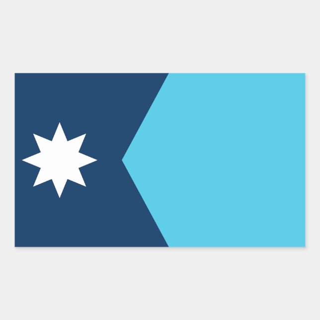 Neue Staatsflagge von Minnesota Rechteckiger Aufkleber (Vorderseite)