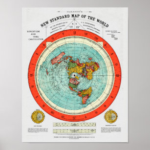 Neue Standard-Karte der Erde Poster